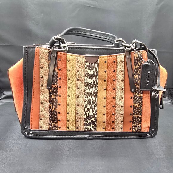 Coach Dreamer with Signature Canvas Patchwork Stripes and Snakeskin Detail 80564 - Picture 2 of 9